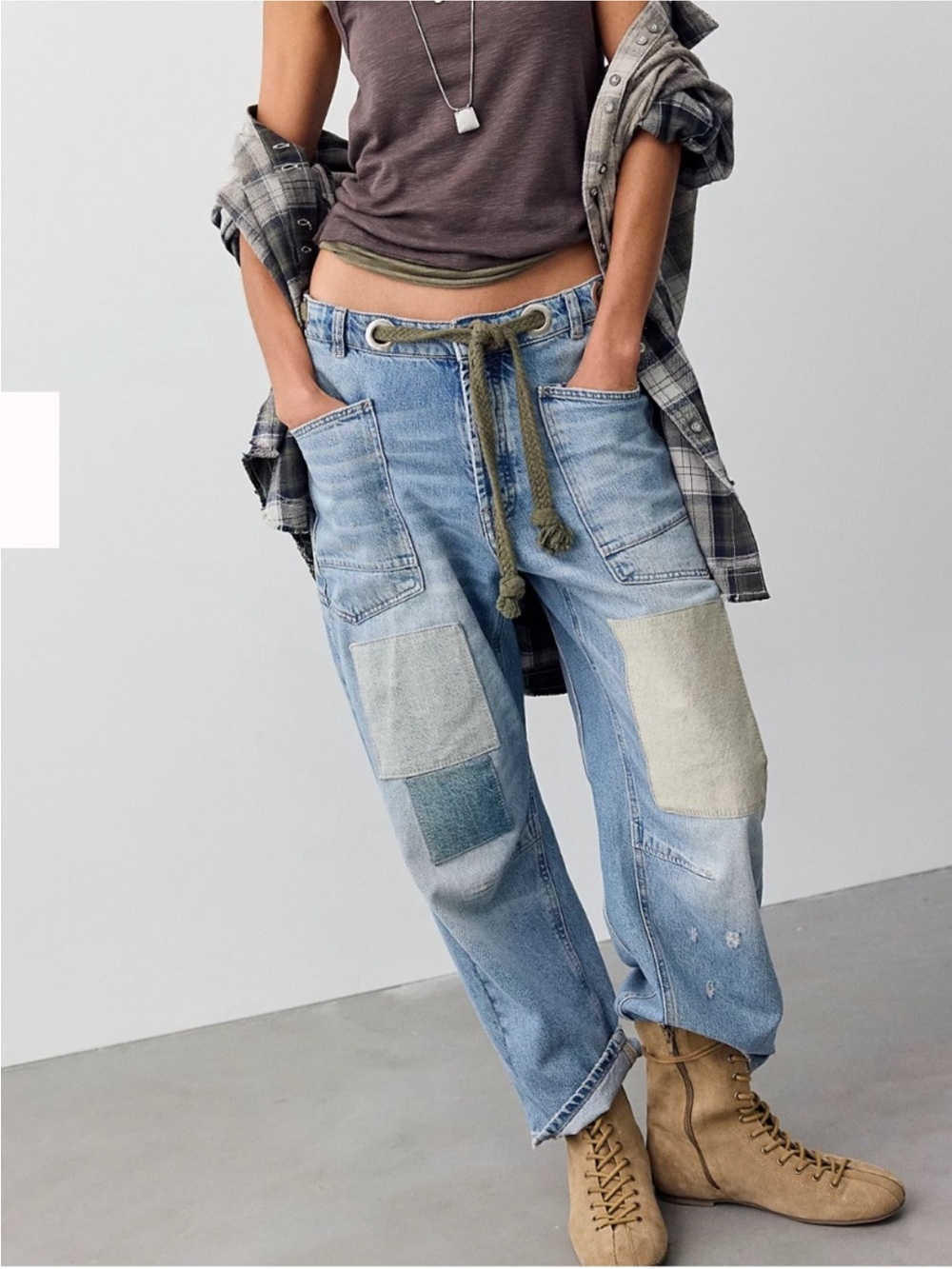 Free People We The Free Moxie Pull-On Barrel Jeans - Picture 2 of 11